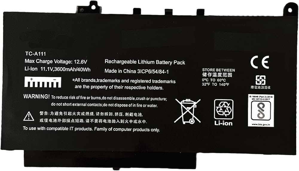 Laptop Internal Compatible Battery For Dell Latitude E7270, Latitude E7470 Model No :-GG4FM F1KTM NJJ2H 5F08V PDNM2 7CJRC J60J5