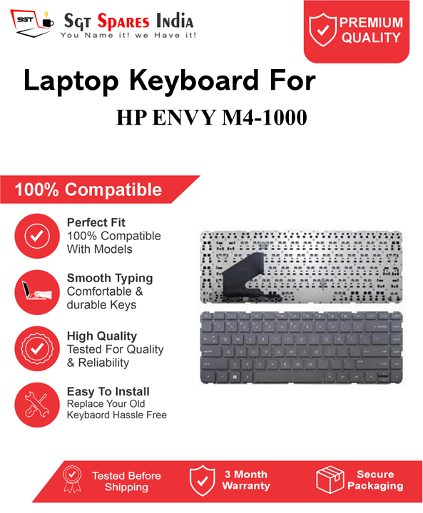 HP ENVY M4-1000 Black without backlight Laptop Keyboard Compatible Replacement