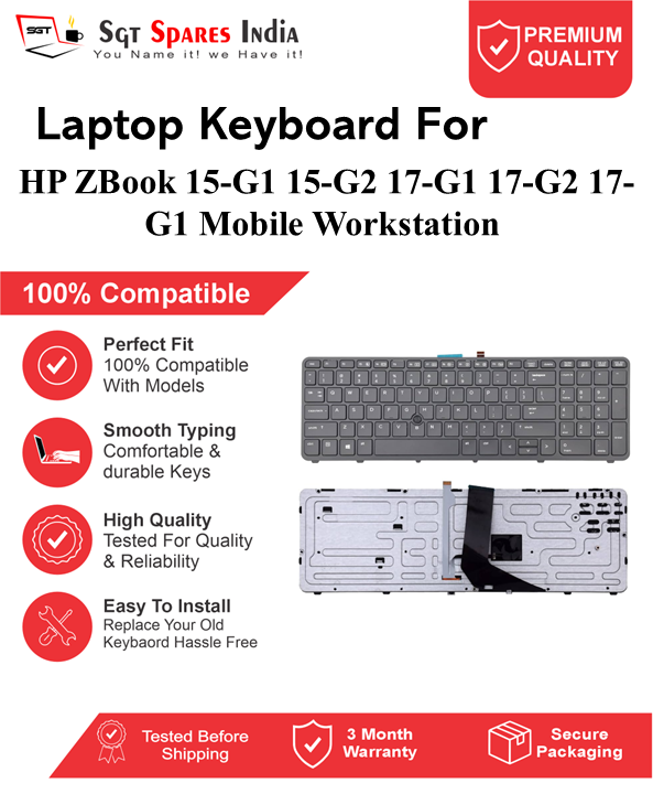 HP ZBook 15-G1 15-G2 17-G1 17-G2 17-G1 Mobile Workstation Black With Backlight and Without Backlight Laptop Keyboard Compatible Replacement
