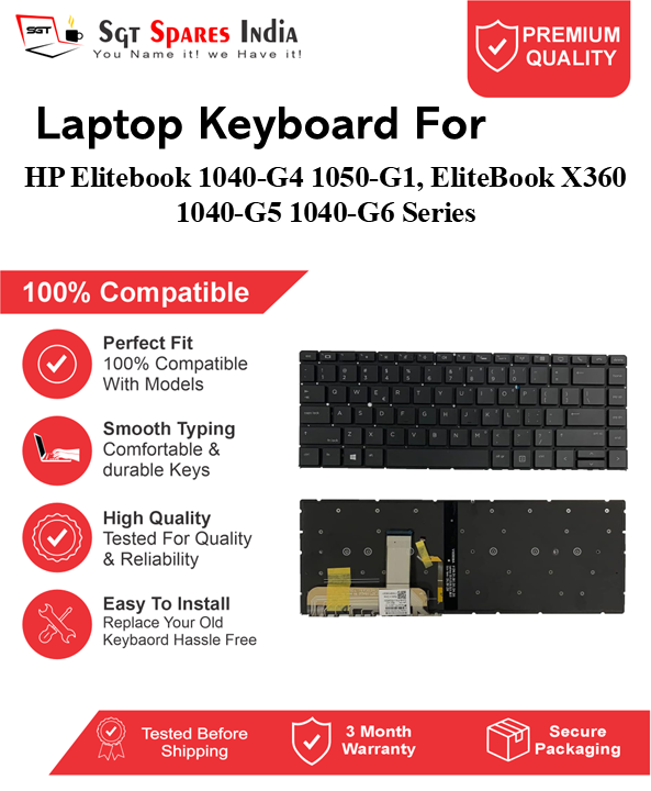 HP Elitebook 1040-G4 1050-G1, EliteBook X360 1040-G5 1040-G6 Series Black With Backlight Laptop Keyboard Compatible Replacement