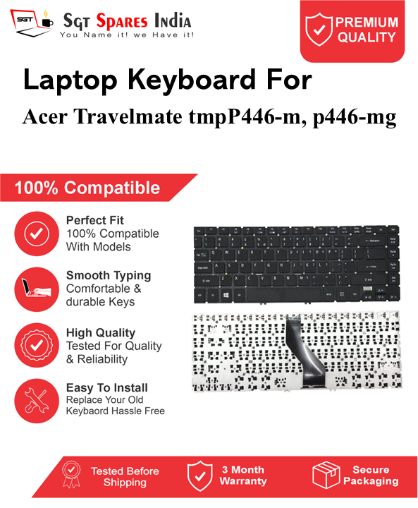 Acer Travelmate tmpP446-m, p446-mg Black With Backlight and Without Backlight Laptop Keyboard Compatible Replacement