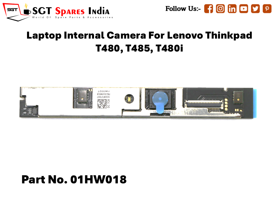 Laptop Internal Camera For Lenovo Thinkpad T480, T485, T480i Part No. 01HW018