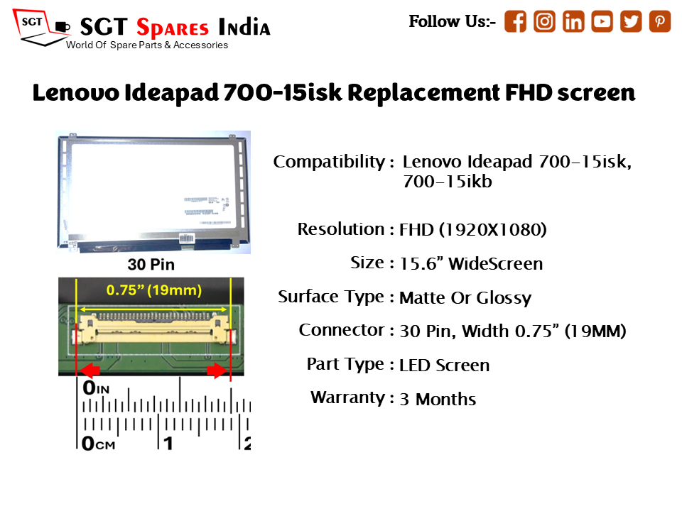 Lenovo Ideapad 700-15isk Replacement FHD screen