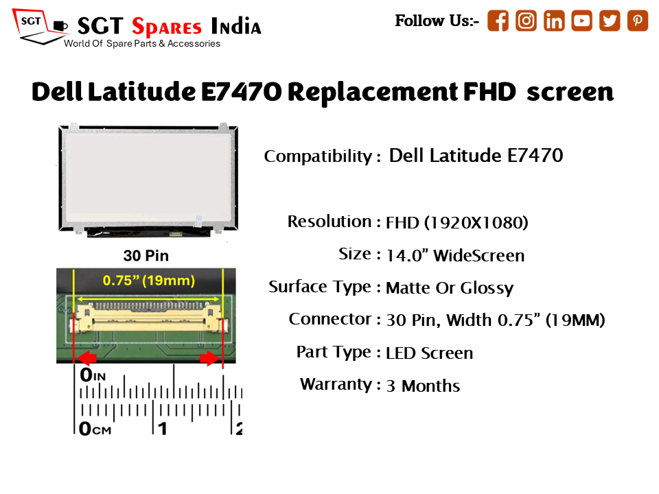 Dell Latitude E7470 Replacement FHD screen
