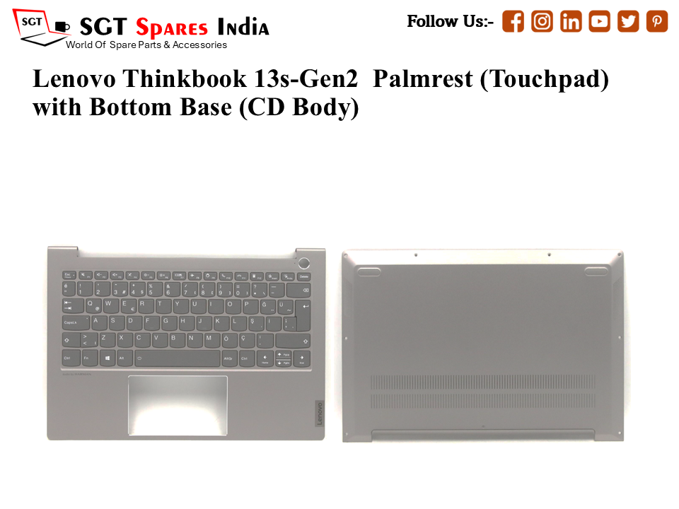 Lenovo Thinkbook 13s-Gen2 Palmrest (Touchpad) with Bottom Base (CD Body)