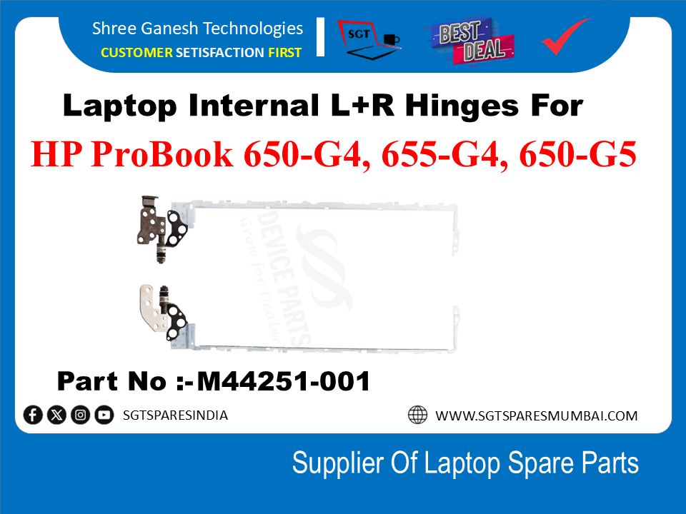 Laptop Internal L+R Hinges For HP ProBook 650-G4, 655-G4, 650-G5 Part No :- M44251-001