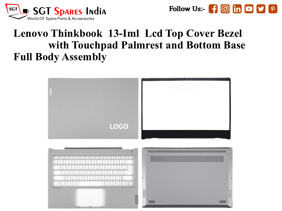 Lenovo Thinkbook 13-Iml Laptop Lcd Top Cover Bezel with Touchpad Palmrest and Bottom Base Full Body Assembly