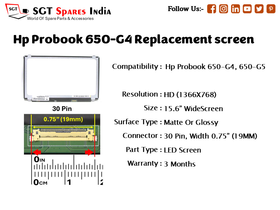 Hp Probook 650-G4 Replacement screen
