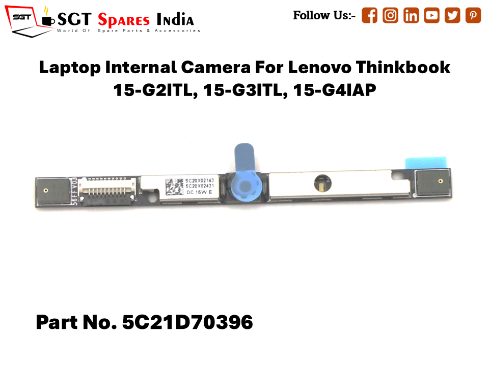Laptop Internal Camera For Lenovo Thinkbook 15-G2ITL, 15-G3ITL, 15-G4IAP Part No. 5C21D70396
