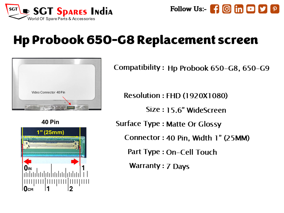 Hp Probook 650-G8 Replacement touch screen
