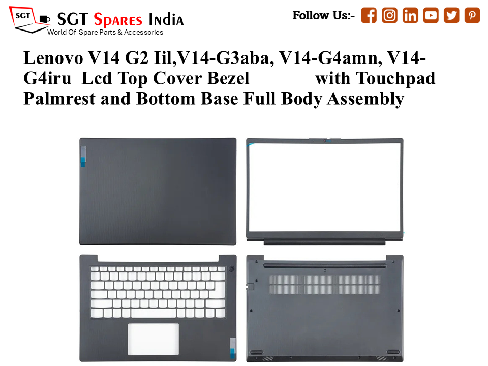 Lenovo V14 G2 Iil,V14-G3aba, V14-G4amn, V14-G4iru Laptop Lcd Top Cover Bezel with Touchpad Palmrest and Bottom Base Full Body Assembly