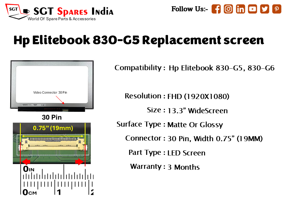 Hp Elitebook 830-G5 Replacement FHD screen