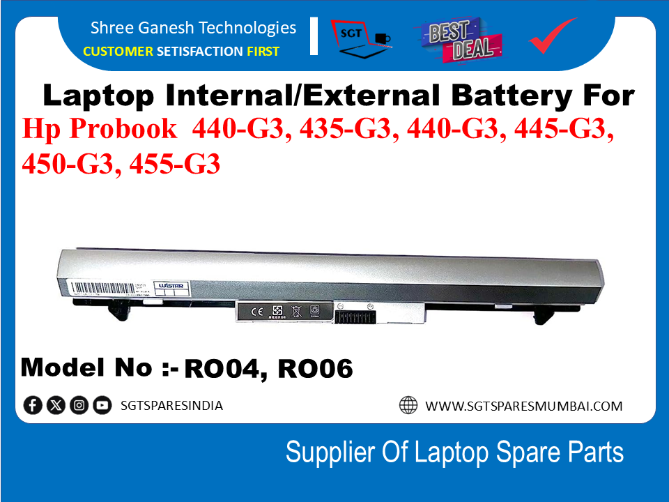 H-P RO04, RO06 External Battery For Hp Probook 440-G3, 435-G3, 440-G3, 445-G3, 450-G3, 455-G3
