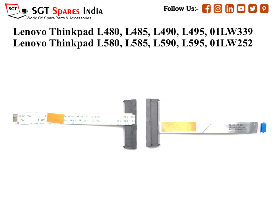 Le-novo Thinkpad L480, L485, L490, L495, 01LW339 Le-novo Thinkpad L580, L585, L590, L595, 01LW252 Laptop Hard-Disk (HDD) Cable