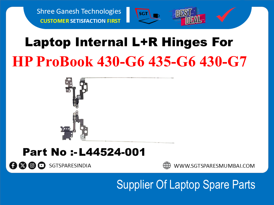 Laptop Internal L+R Hinges For HP ProBook 430-G6 435-G6 430-G7 Part No :- L44524-001