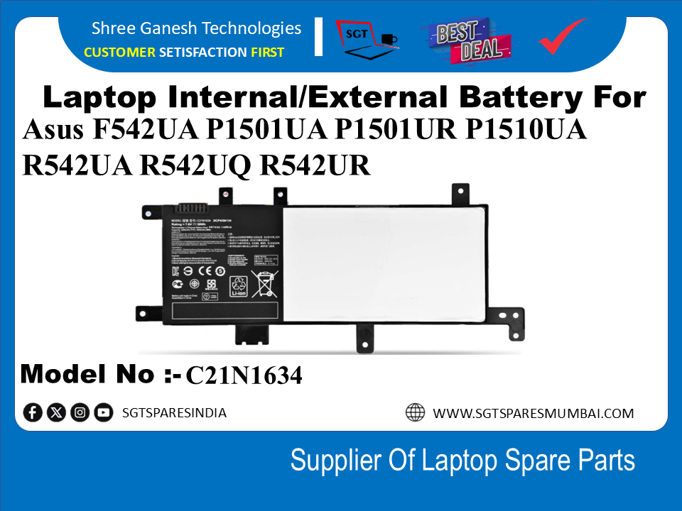 A-sus C21N1634 Internal Battery For Asus F542UA P1501UA P1501UR P1510UA R542UA R542UQ R542UR