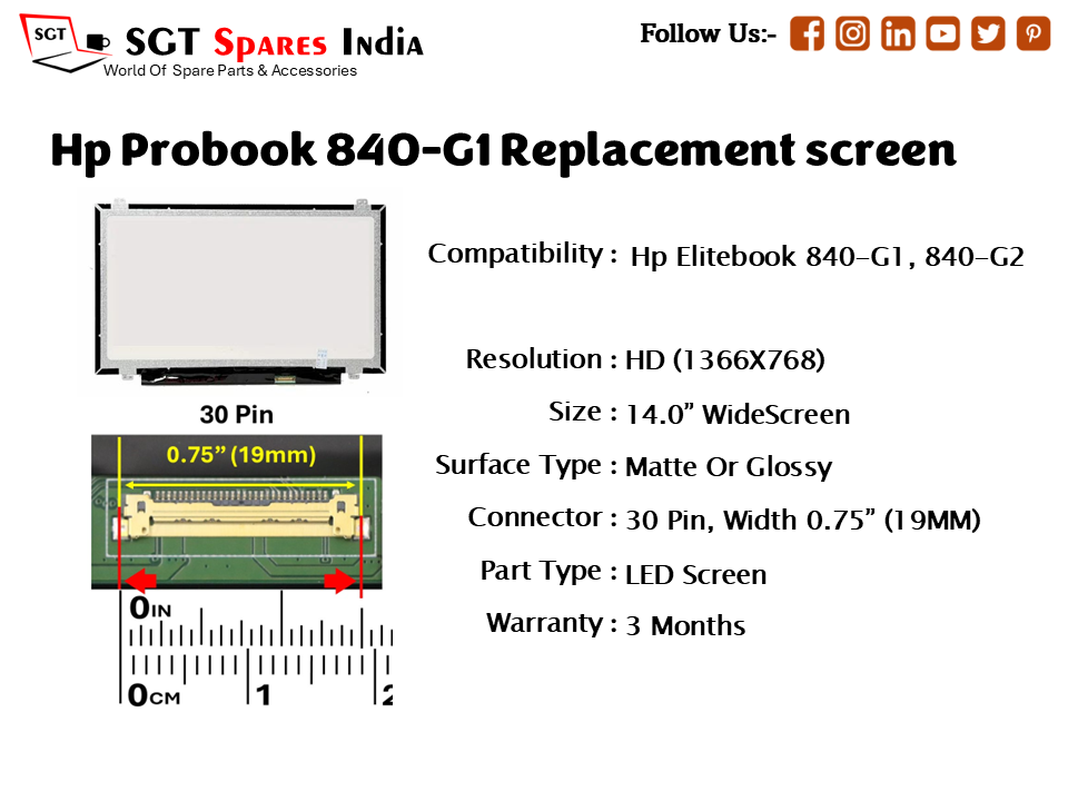 Hp Probook 840-G1 Replacement screen