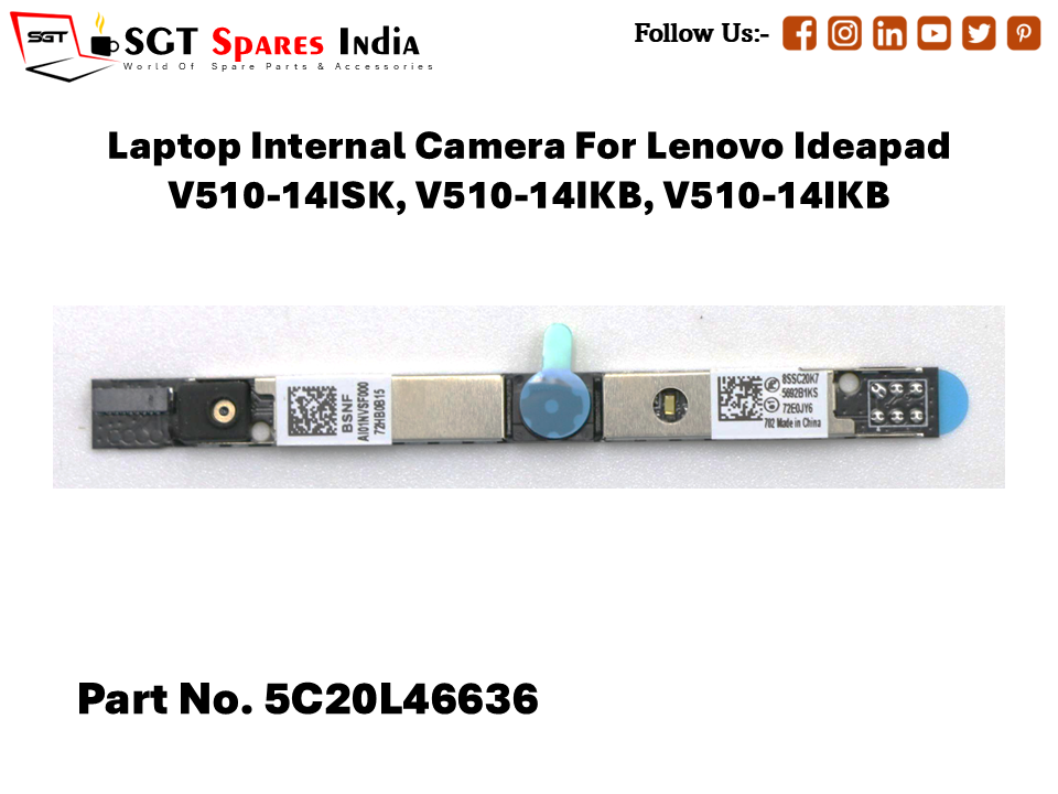 Laptop Internal Camera For Lenovo Ideapad V510-14ISK, V510-14IKB, V510-14IKB Part No. 5C20L46636