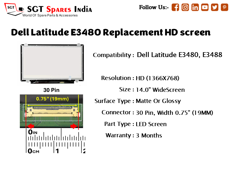 Dell Latitude E3480 Replacement HD screen