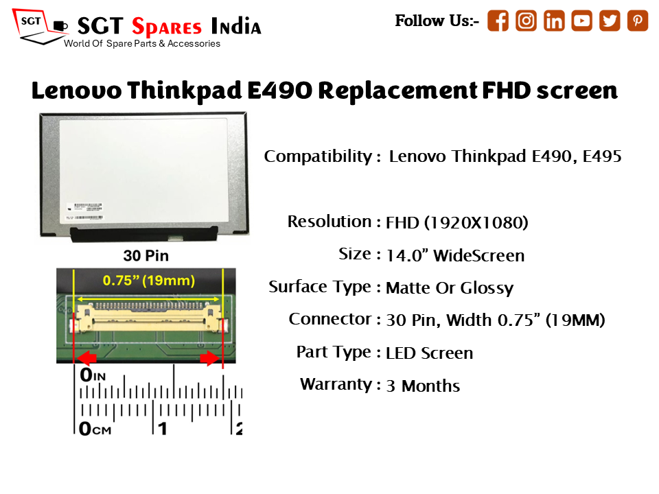 Lenovo Thinkpad E490 Replacement FHD screen