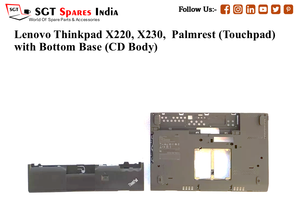 Lenovo Thinkpad X220, X230, Palmrest (Touchpad) with Bottom Base (CD Body)