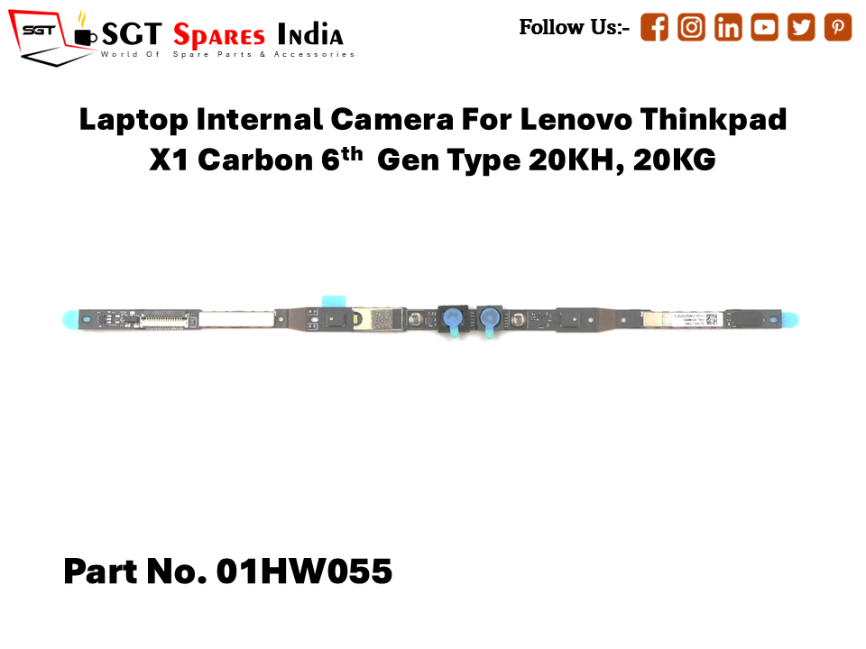Laptop Internal Camera For Lenovo Thinkpad X1 Carbon 6th Gen Type 20KH, 20KG Part No. 01HW055