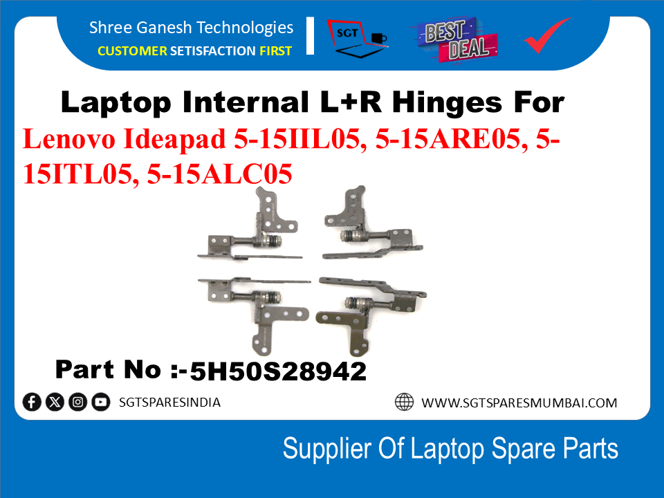 लेनोवो आइडियापैड 5-15IIL05, 5-15ARE05, 5-15ITLO5, 5-15ALC05 के लिए लैपटॉप आंतरिक L+R टिका भाग संख्या:-5H50S28942