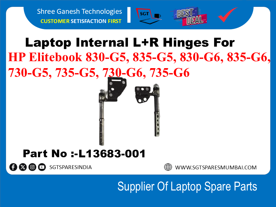 HP Elitebook 830-G5, 835-G5, 830-G6, 835-G6,730-G5, 735-G5, 730-G6, 735-G6 के लिए लैपटॉप आंतरिक L+R हिंज भाग संख्या:- L13683-001