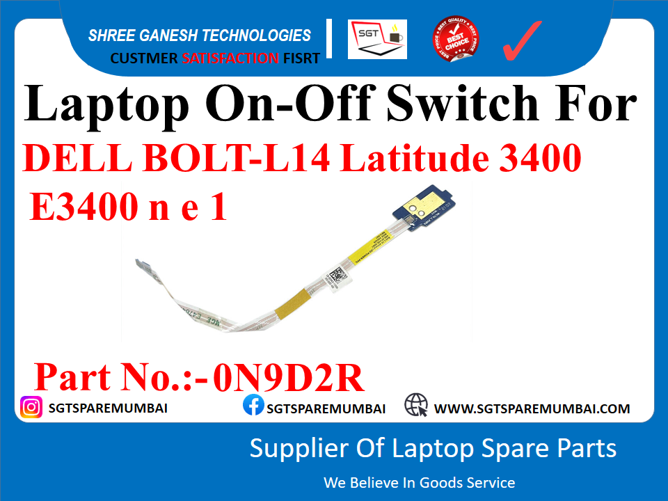 Laptop On-Off Switch For DELL Latitude 3400 E3400 Part No.:-0N9D2R