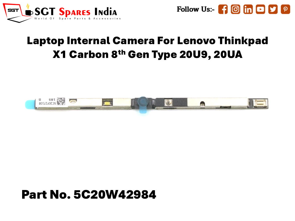 Laptop Internal Camera For Lenovo Thinkpad X1 Carbon 8th Gen Type 20U9, 20UA Part No. 5C20W42984