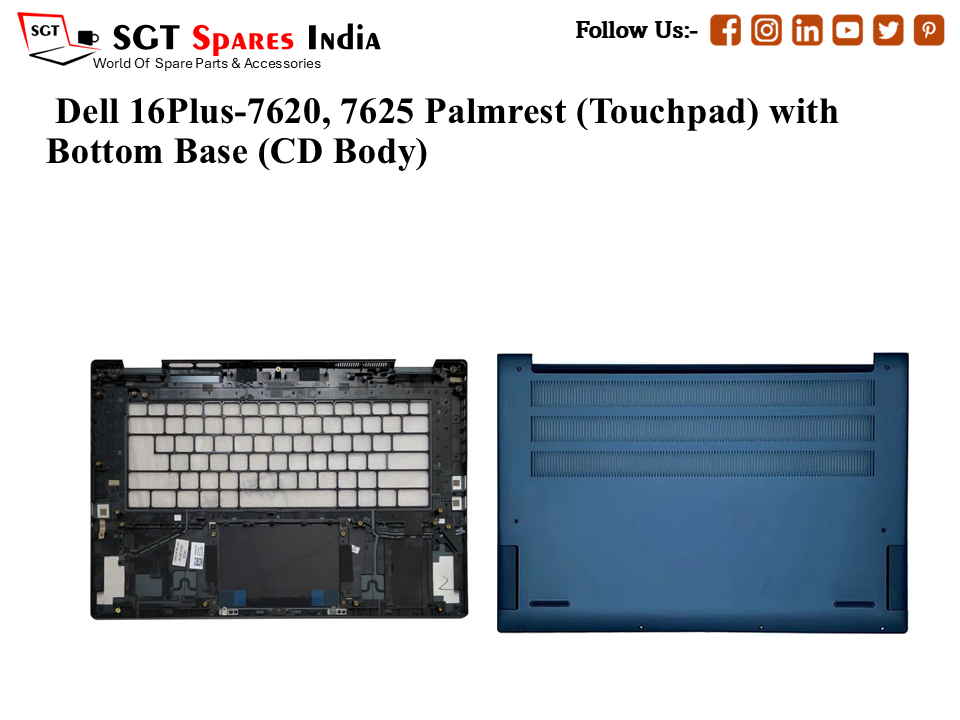 Dell 16Plus-7620, 7625 Palmrest (Touchpad) with Bottom Base (CD Body)