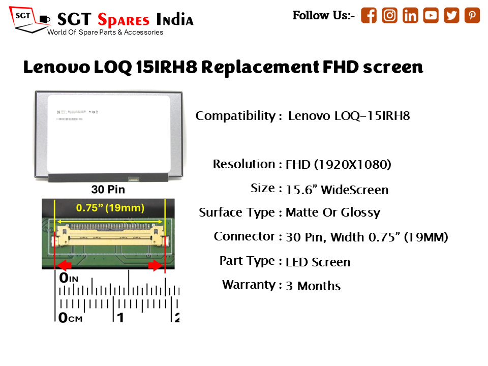 Lenovo LOQ 15IRH8 Replacement FHD screen