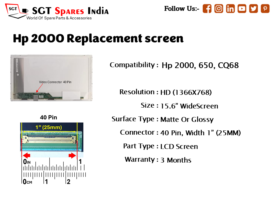 Hp 2000 Replacement screen