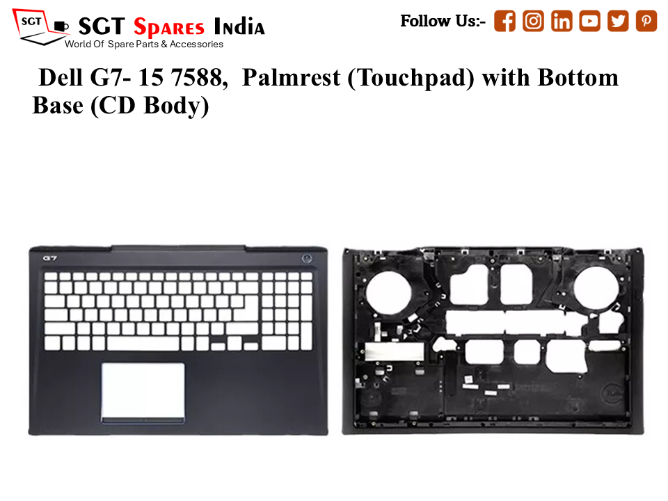 Dell G7- 15 7588, Palmrest (Touchpad) with Bottom Base (CD Body)