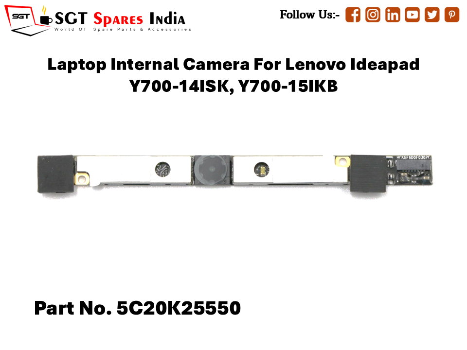 Laptop Internal Camera For Lenovo Ideapad Y700-14ISK, Y700-15IKB Part No. 5C20K25550
