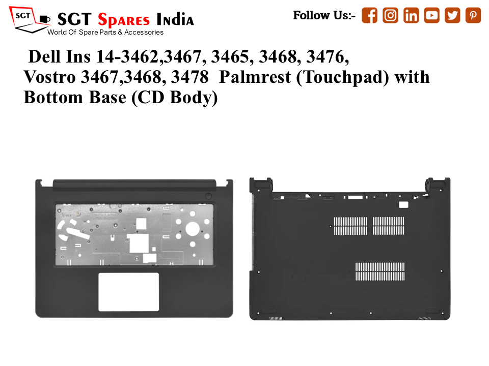 Dell Ins 14-3462,3467, 3465, 3468, 3476, Vostro 3467,3468, 3478 Palmrest (Touchpad) with Bottom Base (CD Body)