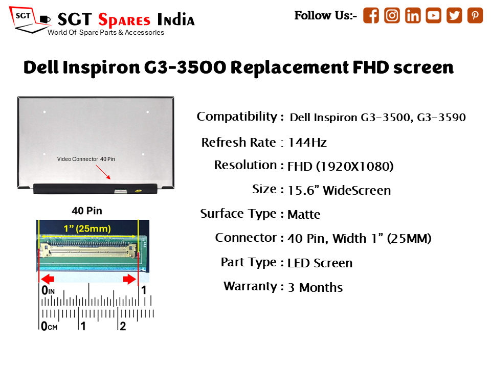 Dell Inspiron G3-3500 Replacement FHD screen