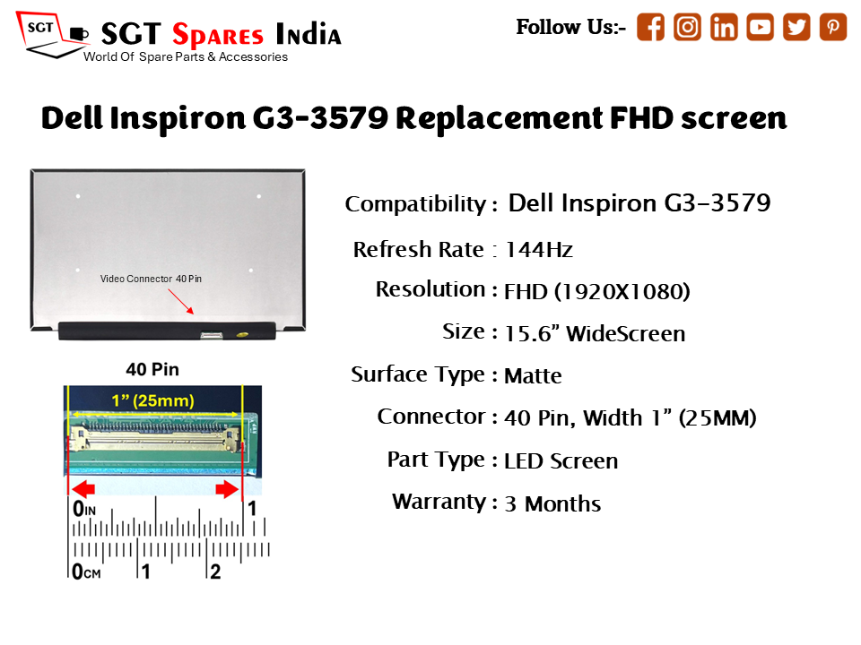 Dell Inspiron G3-3579 Replacement FHD screen