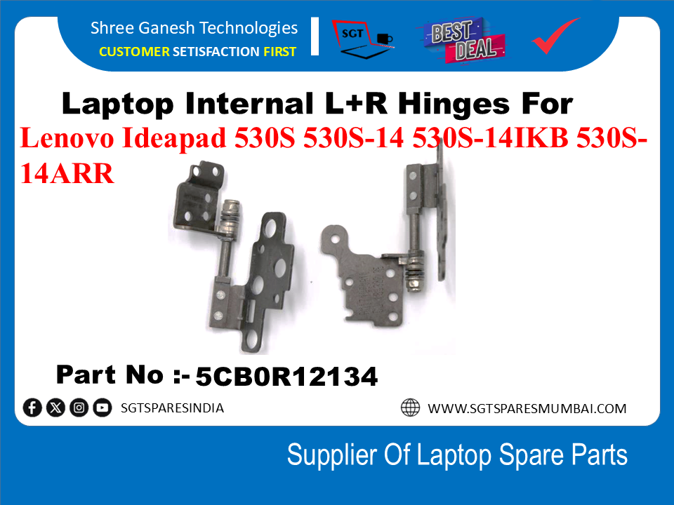 लेनोवो आइडियापैड 5308S 530S-14 530S-14IKB 530S-14ARR के लिए लैपटॉप आंतरिक L+R टिका भाग संख्या:-5CB0OR12134