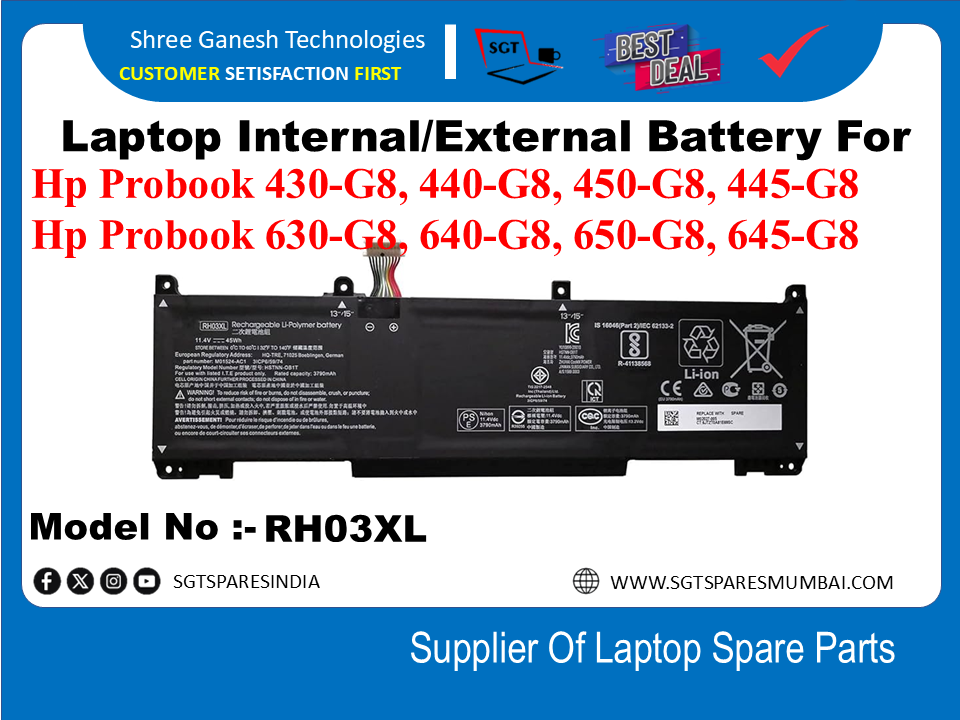 H-P RH03XL Internal Battery For Hp Probook 430-G8, 440-G8, 450-G8