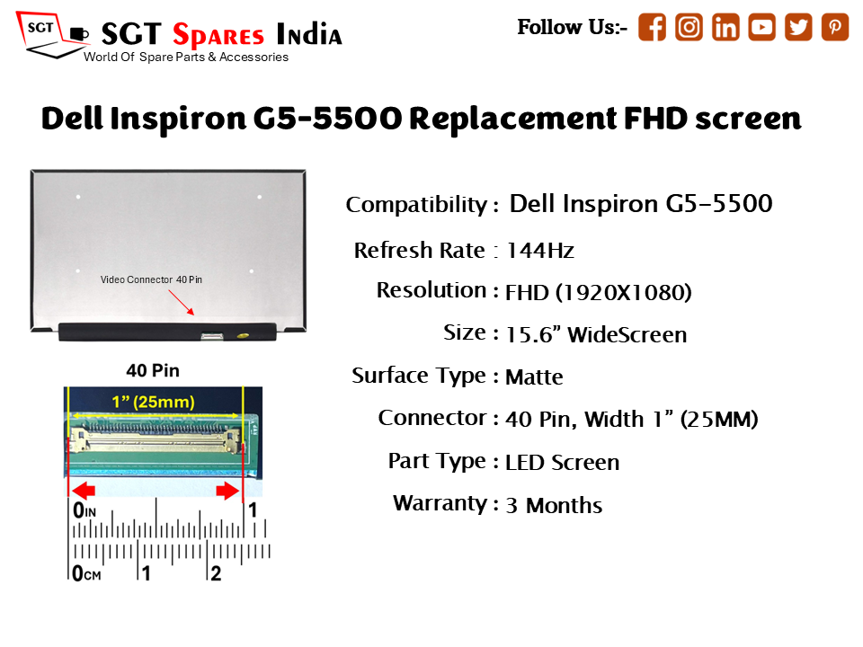 Dell Inspiron G5-5500 Replacement FHD screen