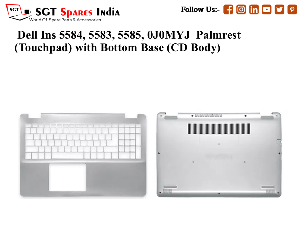 Dell Ins 5584, 5583, 5585, 0J0MYJ Palmrest (Touchpad) with Bottom Base (CD Body)