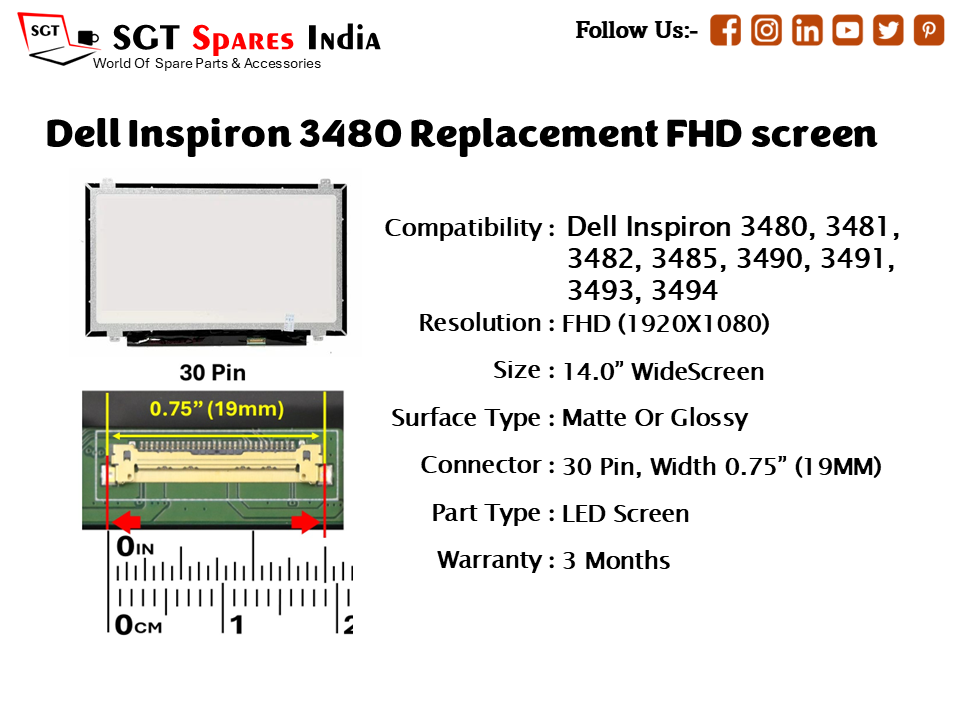 Dell Inspiron 3480 Replacement FHD screen