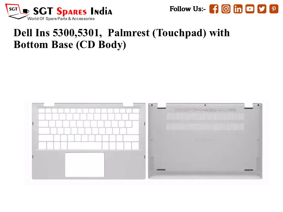 Dell Ins 5300,5301, Palmrest (Touchpad) with Bottom Base (CD Body)