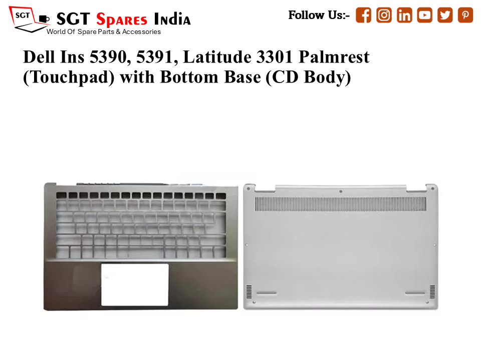 Dell Ins 5390, 5391, Latitude 3301 Palmrest (Touchpad) with Bottom Base (CD Body) (after 2021)