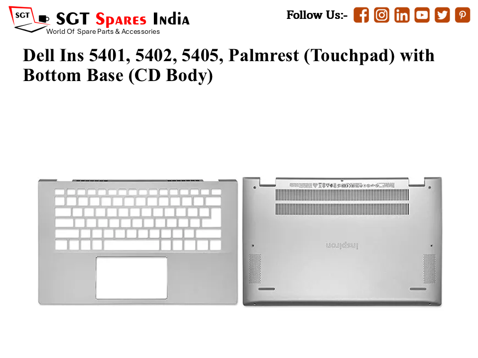 Dell Ins 5401, 5402, 5405, Palmrest (Touchpad) with Bottom Base (CD Body)