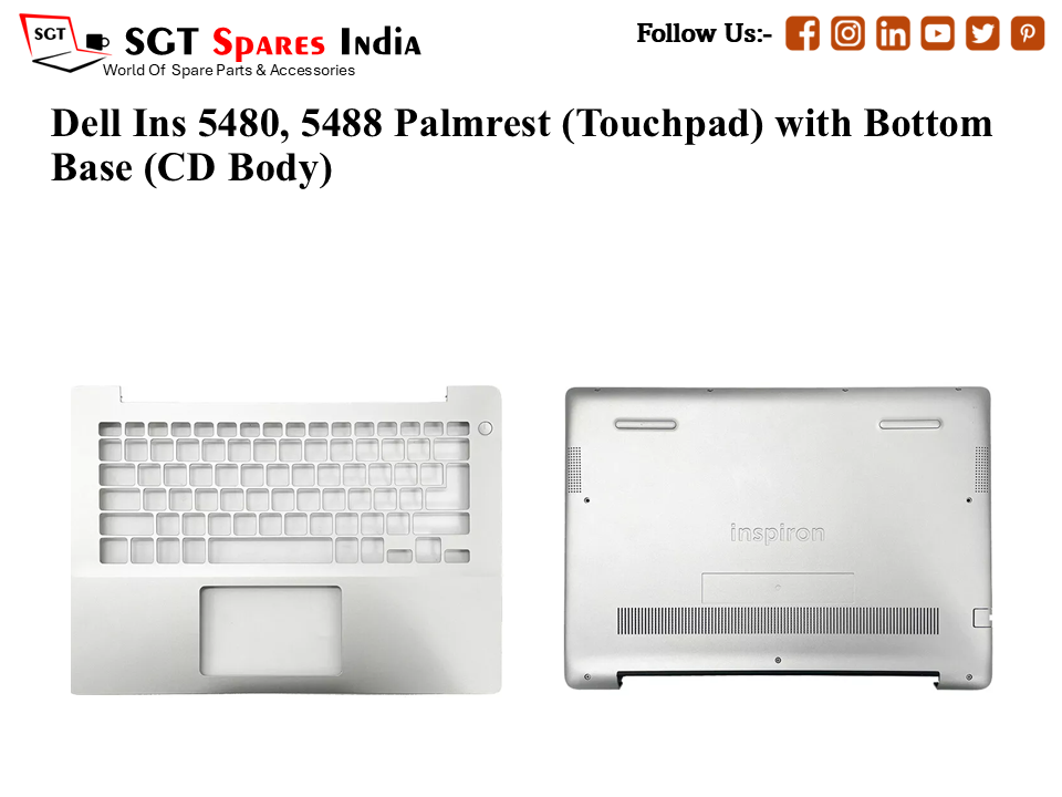 Dell Ins 5480, 5488 Palmrest (Touchpad) with Bottom Base (CD Body)