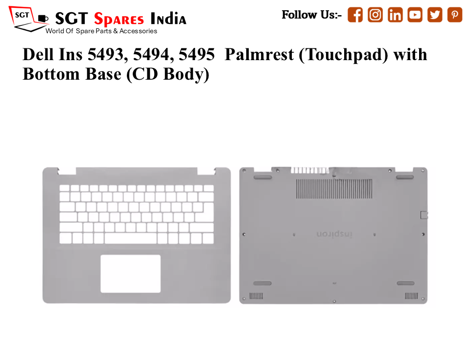 Dell Ins 5493, 5494, 5495 Palmrest (Touchpad) with Bottom Base (CD Body)