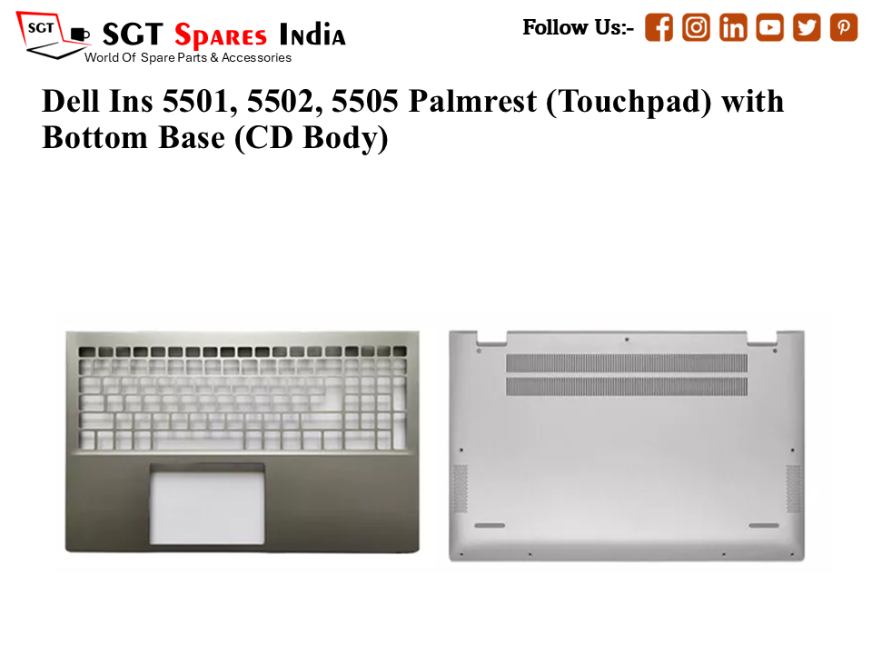 Dell Ins 5501, 5502, 5505 Palmrest (Touchpad) with Bottom Base (CD Body)