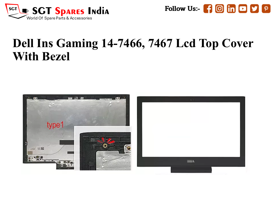 LAPTOP LCD TOP COVER WITH BAZEL FOR DELL INS GAMING 14-7467, 7466
